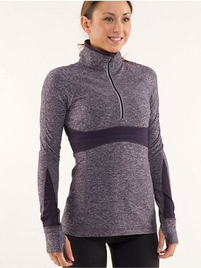 lululemon athletica Women's Charcoal Gray Half-Zip Pullover - Full tilt 1/2 zip